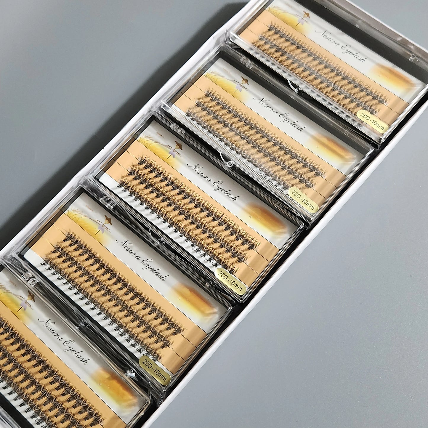 Sackvis10pcs/lot Cluster Eyelashes 3 Rows 10D/20D/30D/40D Natural Style Individual Eyelash Bundles Handmade Supplier