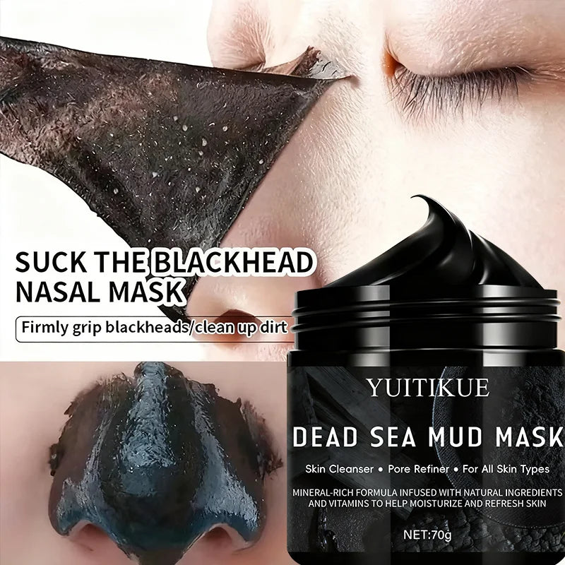 YUITIKUE Bamboo Charcoal Mask 70g - 5-in-1 Blackhead Remover, Deep Cleansing, Pore Minimizing, Oil Control & Skin Purifying