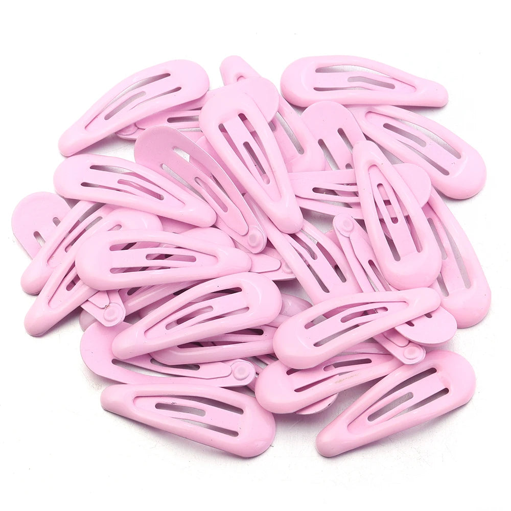 60pcs/lot Colorful Y2K BB Hair Clips Mini Metal Waterdrop Hair Pins Clips Snap Barrettes For Girls Hair Accessories