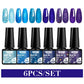 MTSSII 6PCS/Set Sparkly Red Roes Red Gel Nail Polish Shinning Nail Art LED UV Gel Varnish Nail Supplies Manicure Kit for Nails
