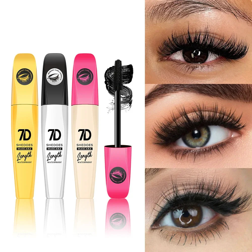 1pcs 7D Waterproof Mascara Long Lasting Smudge-proof Non-flaking Lengthen Volumizing Lifting Curling Mascara Eyelash Makeup