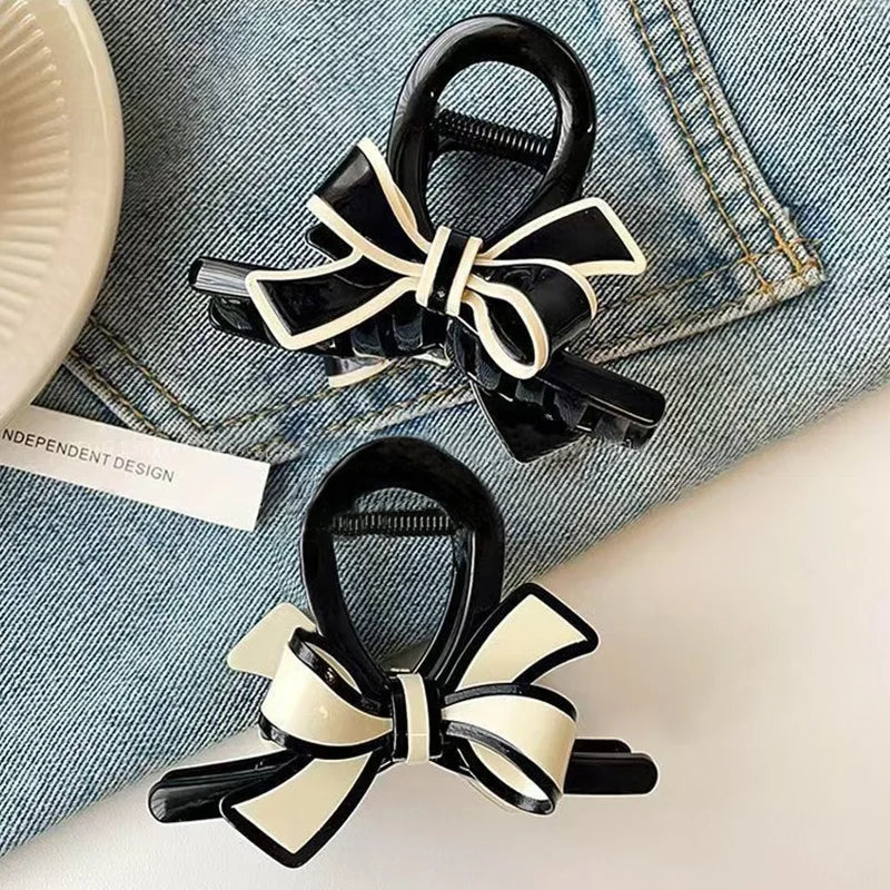 1PC/2PCS Elegant Bowknot Acetate Hair Clip, Light Luxury High-End Sense, Stylish Shark Clip for the Back of the Head