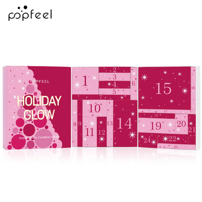 POPFEEL Surprise Beauty Countdown Gift Box Set - 24-Piece Makeup Surprise Blind Box Collection for Girls, Women, and Moms.