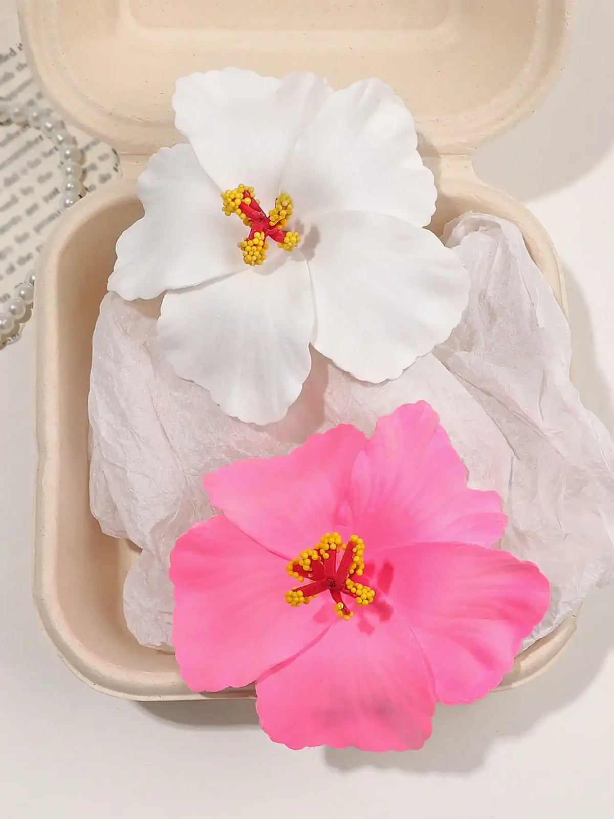 2pcs Boho Style Oversized Faux Flower Hair Clip Set, Elegant Beach Side-Bang Decor Headpieces Claw Clips Hair Claws Hair Barrettes, School Stuff, Pink Hair Clips, Vacation Outfits Woman, Girly, Hair Accessories, Valentines Ac