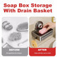 Bathroom Soap Holder Free-Punching Wall Mounted Soap Sponge Holder Organizer Double drainage Soap Dish Bathroom accessories