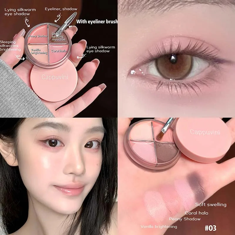 Cappuvini Matte Eyeliner Cream Long-Lasting Waterproof Sweatproof Smudge-Proof Natural Shaping Highlight Brightening Chinese Cos