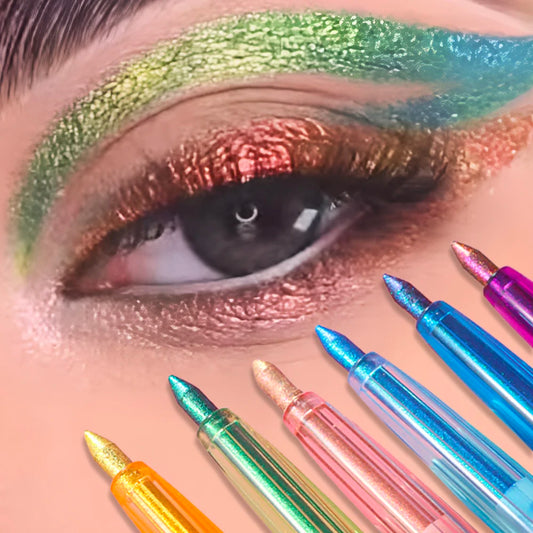 Shiny Chameleon Green Eyeliner Gel Metallic Eyeshadow Multicolor Eye Liner Pearlescent Polarized Glitter Eye Pigment Makeup