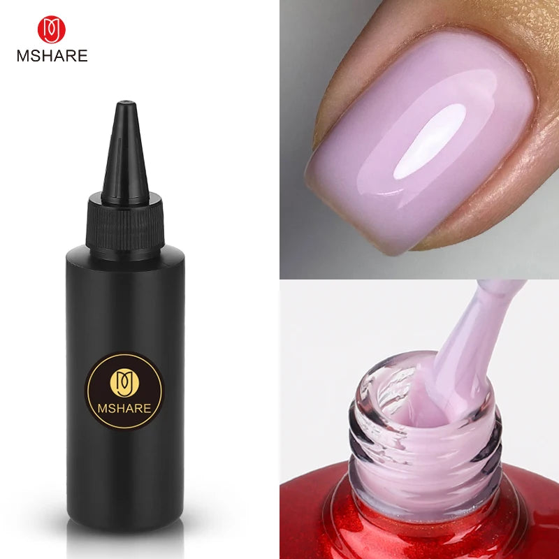 MSHARE Milk Milky Pink Rubber Base Coat Color Nail Gel Polish Semi Transparent French Camouflage Soak off UV LED Varnish 100ml