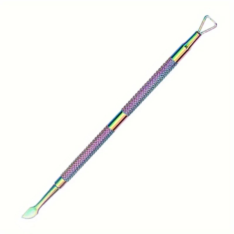 Multicolor Double-ended Stainless Steel Cuticle Pusher Dead Skin Push Remover For Pedicure Manicure Nail Art Cleaner Care Tools