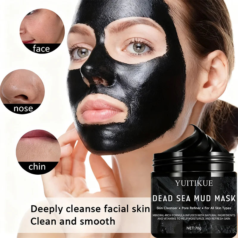 YUITIKUE Bamboo Charcoal Mask 70g - 5-in-1 Blackhead Remover, Deep Cleansing, Pore Minimizing, Oil Control & Skin Purifying
