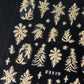 2PCS Golden Glitter Leaf Nail Art Stickers Shinny Christmas Trees Snowflake Sliders Japanese Winter Y2K Leaves Manicure Decor