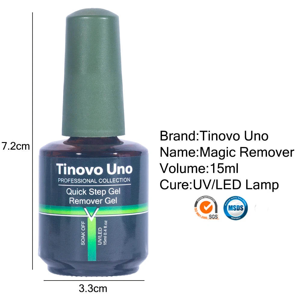 Tinovo Uno 15ML Magic Remover Professional Quick Step Nail Gel Polish Remover Burst Semi Permanent Soak Off Degreasr Cream