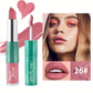 Dual Head Matte Velvety Finish Lipstick, Long Wear High Pigmented Not Sticky Cup Lip Gloss, Lip Stick + Liquid 2 IN 1