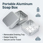 Travel Soap Case Aluminum Soap Box Double Layer Draining Holder Portable Rectangular Dish for Camping Hotel Bathroom Gear