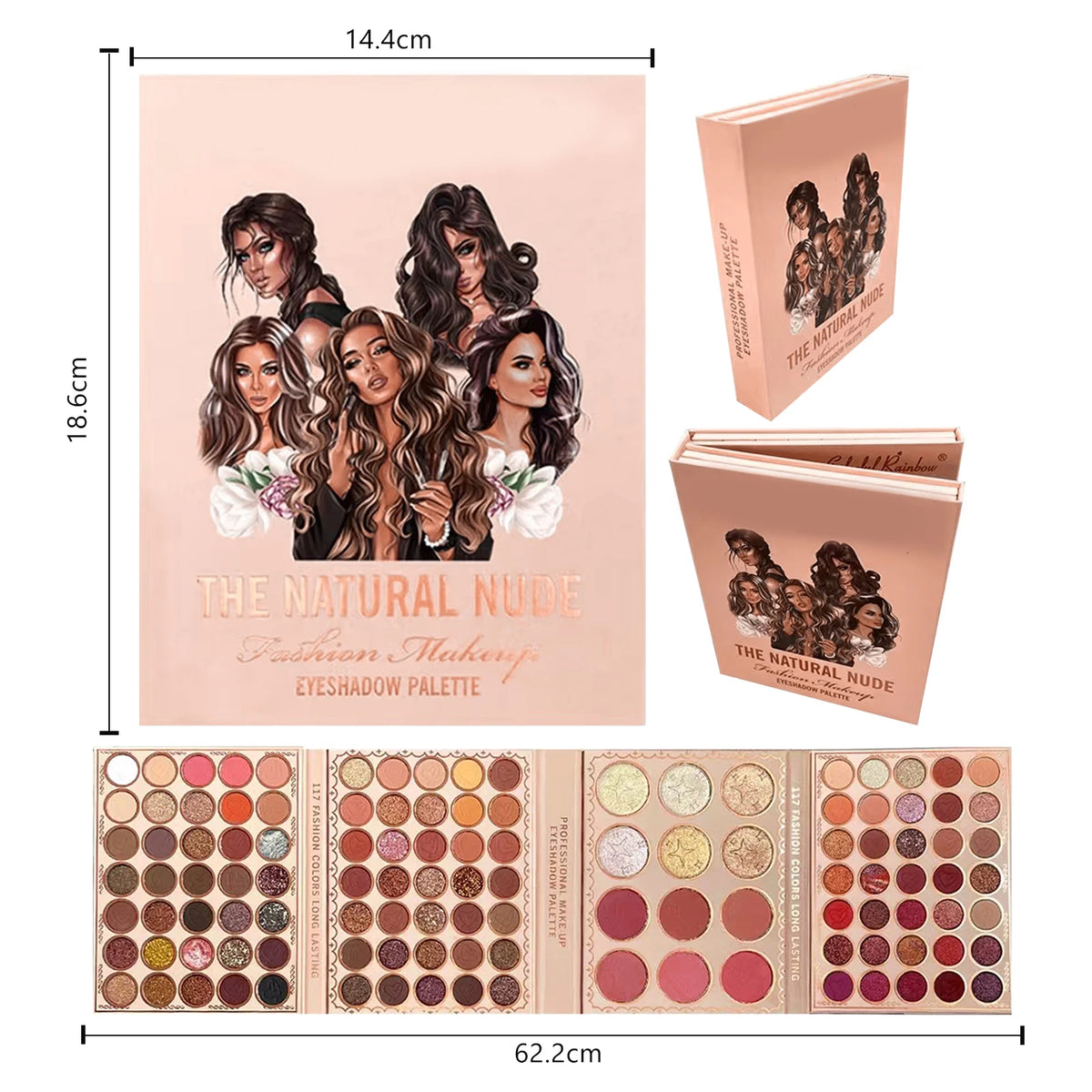 Eyeshadow Palette Book 76/91/117 Colors Matte Shimmer Glitter High Pigmented Long Lasting Resistant Beginner Friendly Makeup for Daily Use Party Gift Women Girl