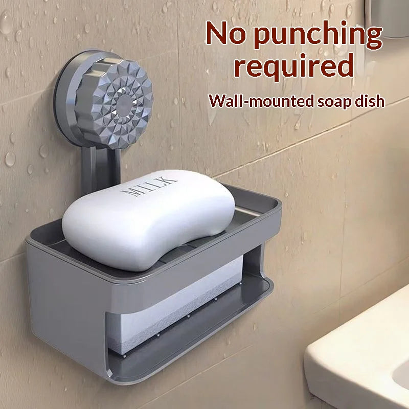Suction Cup Soap Dish, Wall-Mounted Soap Holder, Storage Rack, No Drilling Required, For Bathroom And Toilet Organization