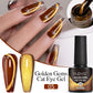 PUENTE 7.5ML Golden Gems Cat Magnetic Gel Nail Polish Pink Brown Blue Colors Golden Glitter Cat Eye Soak Off UV Nail Art Varnish