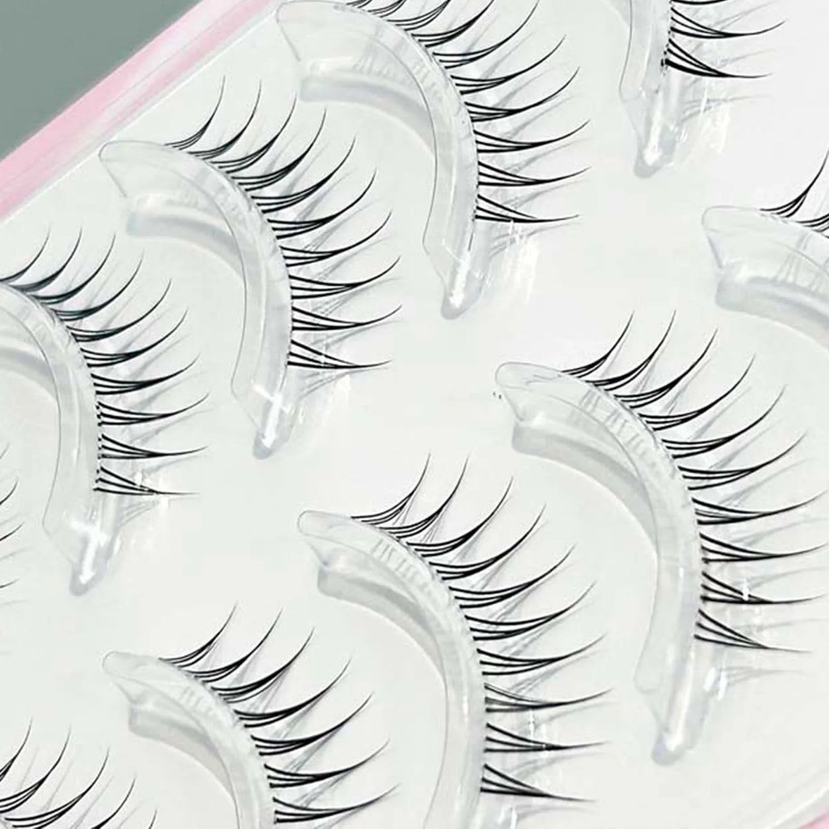 Korean Style False Eyelashes strips Clear Lightweight Natural Look Individual cluster Lashes for Women K-Pop Makeup
