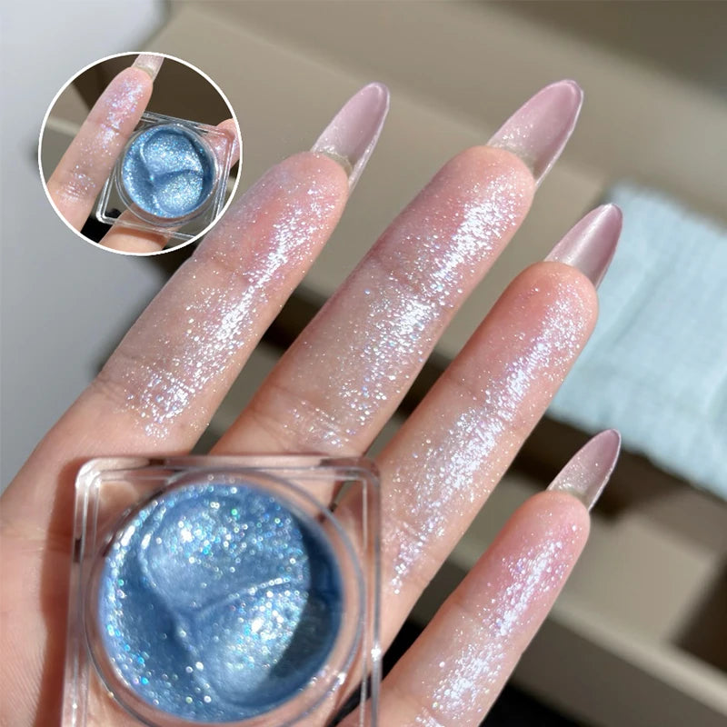 Diamond Sparkle Highlighter Cream Monochrome Shimmering Pearl Silver Face Contour Brighten Makeup Clear Glitter Flash Highlight