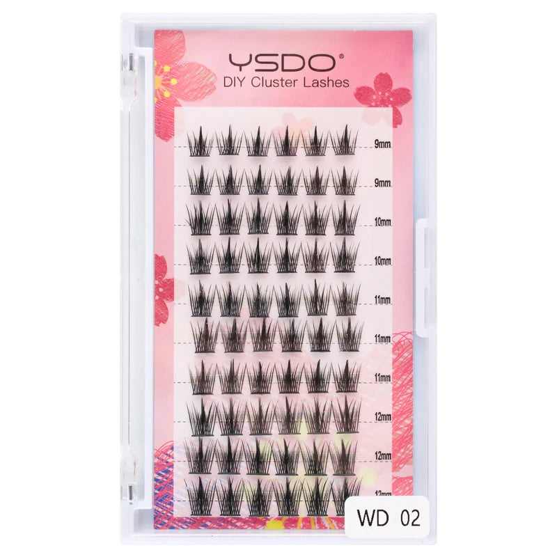 6 Rows 72 Cluster Individual False Lashes 10/12/14 mm Wispy Fluffy Fake Eyelashes Makeup Tools Eyelash Extension Tools Cilios
