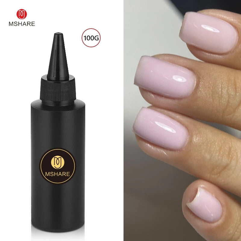 MSHARE Milk Milky Pink Rubber Base Coat Color Nail Gel Polish Semi Transparent French Camouflage Soak off UV LED Varnish 100ml