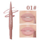 Double Head Matte Lip Liner Pencil 2 in 1 Long Lasting Waterproof Nude Red Lipstick Brighten Outline Makeup Stick