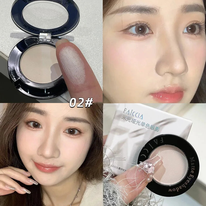 Monochrome Matte Brown Eyeshadow Makeup Waterproof Lasting Shiny Green Eye Makeup Natural Brighten Eyeshadow Highlighter Palette