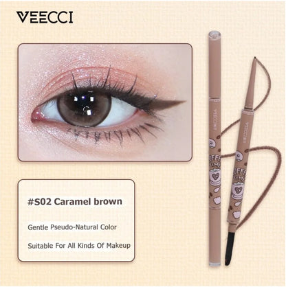 VEECCI Eyeliner Pencil Double-ended Built-in Blade Brush Color-locking Long-lasting No Smudging 50mg Eye Makeup Cosmetics