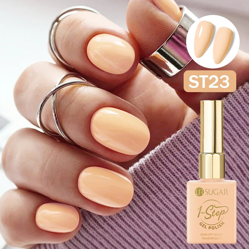 UR SUGAR 15ml 1 Step Gel Polish 3 IN 1 Red Pink Glossy Nail Soak Off LED UV Gel Nail Varnishes No Need Base Gel and Top Coat