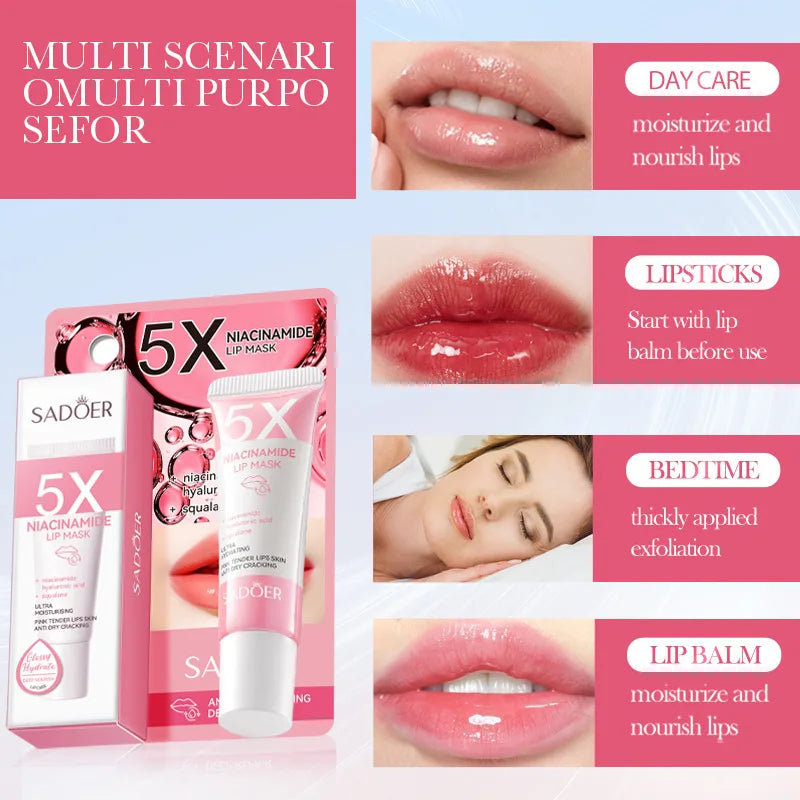 SADOER Moisturizing Lip Mask Lips  Plump Nourishing Hydrating Anti Wrinkles Lip Plumper Cream Lipstick Beauty Koera Skin Care