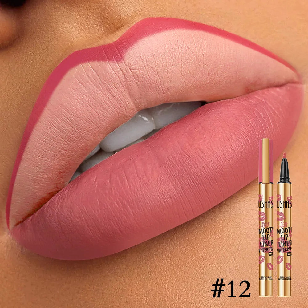 12 Colors Smooth Lip Liner Waterproof Long-lasting Lip Gloss Matte Velvet Non-stick Cup Moisturising Lipstick Makeup Cosmetics