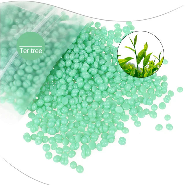 500g Hard Wax Beans Solid Hair Remover No Strip Depilatory Hot Film Wax Bead Hair Removal for Full Body Bikini Face Leg Eyebrow