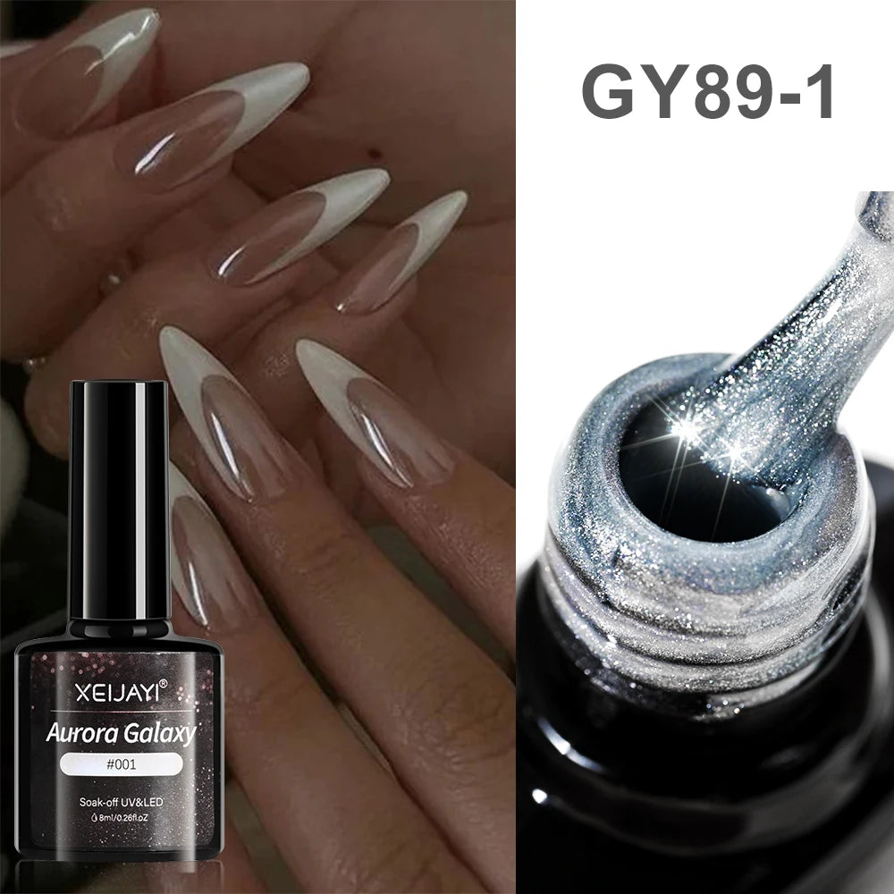 15ml Aurora Mermaid Sparkly Gel Nail Polish Glitter Iridescence Soak Off UV Gel Semi-permanent Varnish  DIY Manicure Gel Polish