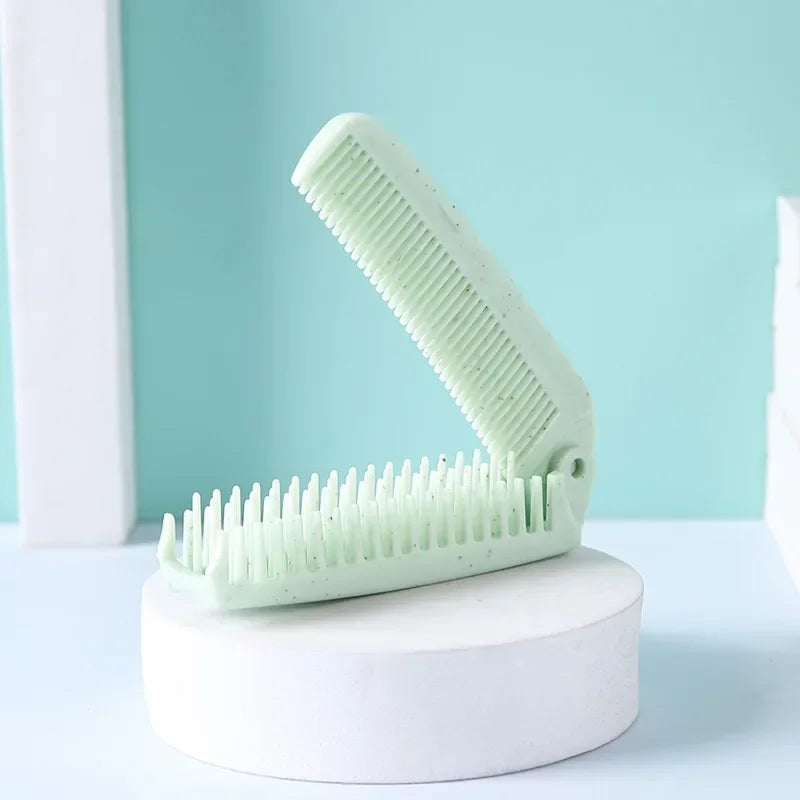 1pcs Portable Folding Comb Hair Brush Anti-static Travel Hair Brush Wheat Straw Folding Hairdressing Styling Beauty Tool