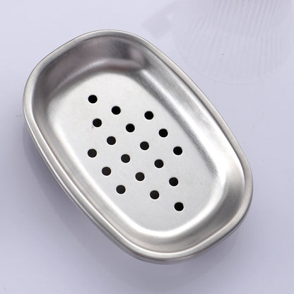 Light Luxury Stainless Steel Perforated Soap Box, Simple Bathroom Draining Rack, Soap Storage Rack