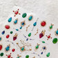 Elegant Gold Scepter 5D Nail Art Stickers Gorgeous Gemstone Luxury Courtly Pattern Necklace Frame Self Adhesive Manicure Decals