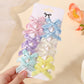 RAINBOW BOWS 10Pcs Kids Sweet Solid Color Mini Bows Hair Clip Baby Girls Ballet Style Ribbon Braided Hair Accessories Wholesale