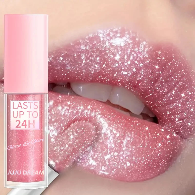 Christmas color-changing shiny lip gloss, long-lasting moisturizing non-stick cup, plump lips cosmetic lip glaze lipstick