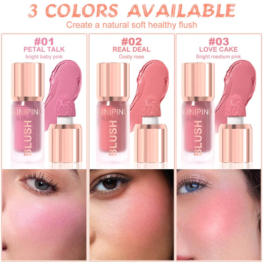 Matte Liquid Blush Cheek Tint Cheek High Pigmented    Long Lasting Transfer-proof Multi-use Natural Flush No Cakey US Stock Y2K