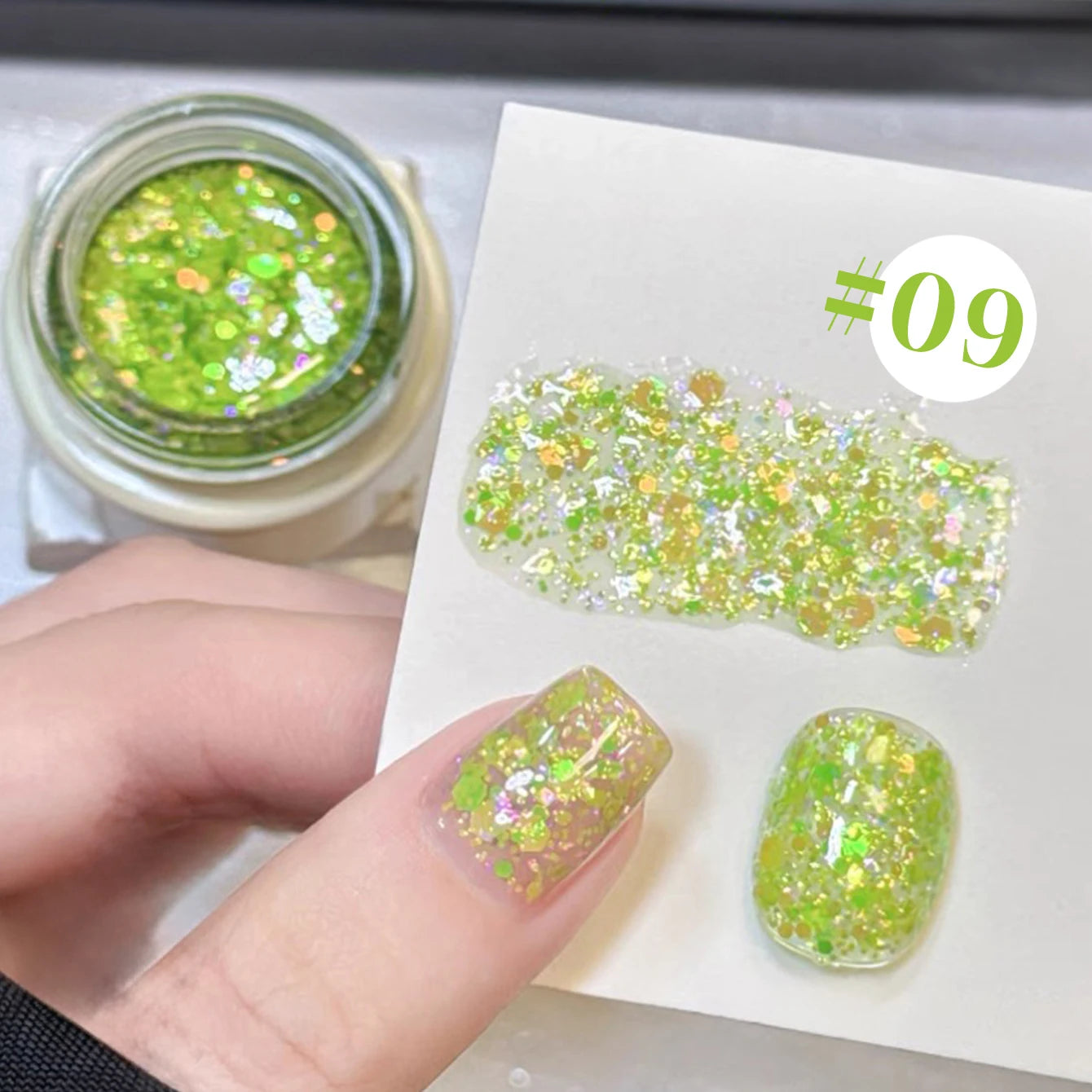 MIANEL 1-12PCS Star-chasing Moon-chasing Gel Nail Polish 2026 Popular Whitening Strobe Sequin Flashing Nail Polish White Nails