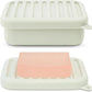 Portable Silicone Travel Soap Case Leak Proof with Drainage Lid Layer Compact Bar Soap Holder Durable for Camping Gym Toiletries