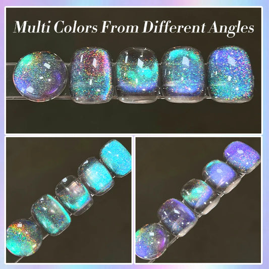 BORN PRETTY 10/15ml 9D Blue Holographic Rainbow Cat Magnetic Gel Nail Polish Soak Off UV LED Manicure Nail Art Varnish