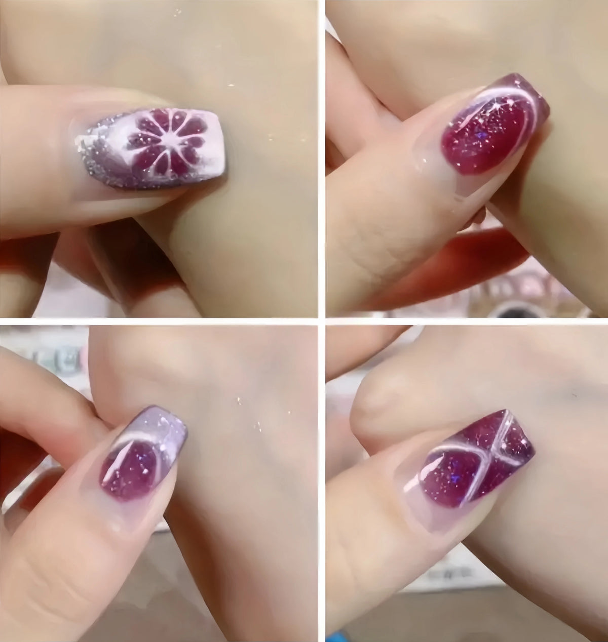 XEIJAYI 10ml Glitter Cat Eye Gel Polish Holographic Red  Magnetic Gel Nail Polish Professional Semi Permanent Varnish