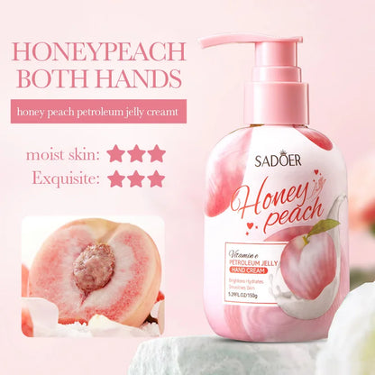 150g Peach Hand Cream, Rich in Glycerin, Peach Extract Essence, Tocopherol, and Other Ingredients, with a Moisturizing Texture That Is Non-Greasy. It Can Nourish Dry Skin, and Can Be Used for Hand, Foot, and Body Care, Keepin