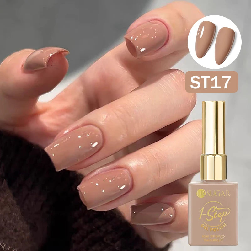 UR SUGAR 15ml 1 Step Gel Polish 3 IN 1 Red Pink Glossy Nail Soak Off LED UV Gel Nail Varnishes No Need Base Gel and Top Coat