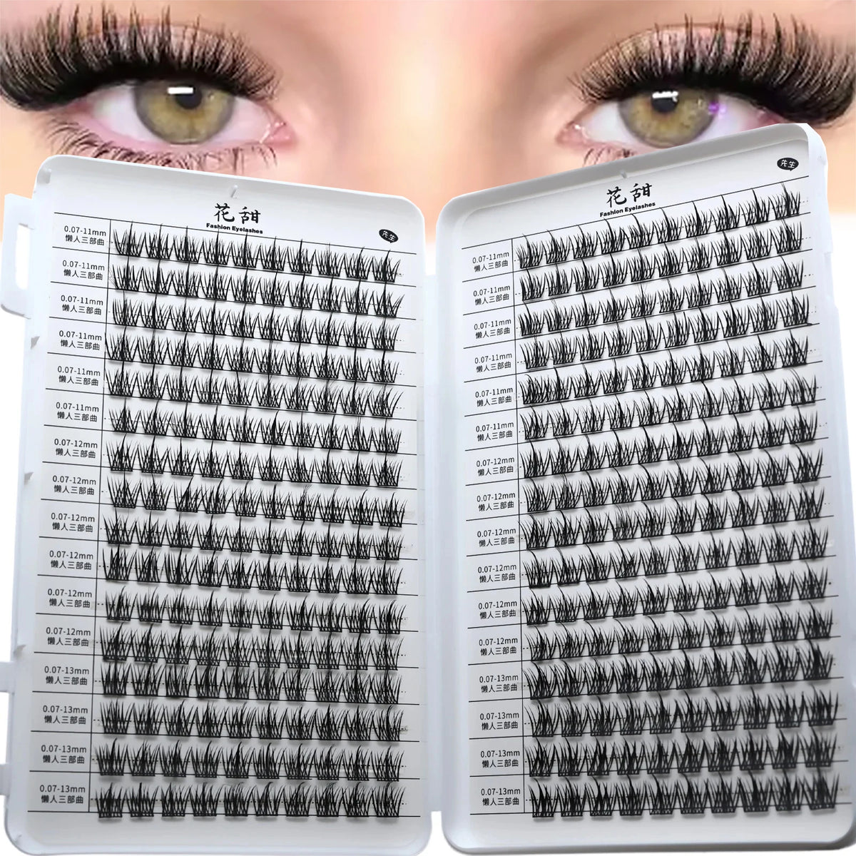 Lazy Trilogy Lash Book Mixed Length 7-13mm Lash Clusters D Curl Individual Cluster Lashes DIY Eyelash Extensions Large Capacity