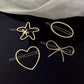 Triangle Moon Hairpin Fashion Women Metal Frog Clip Word Clip Elegant Star Round Barrette Alloy for Ladies Hair Accessories