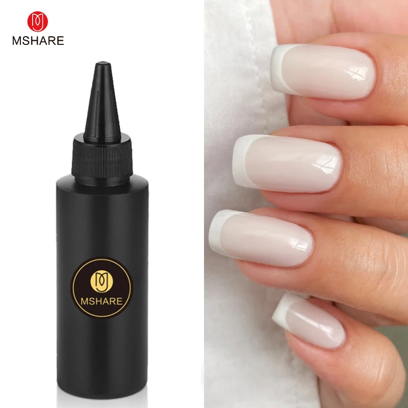 MSHARE Milk Milky Pink Rubber Base Coat Color Nail Gel Polish Semi Transparent French Camouflage Soak off UV LED Varnish 100ml