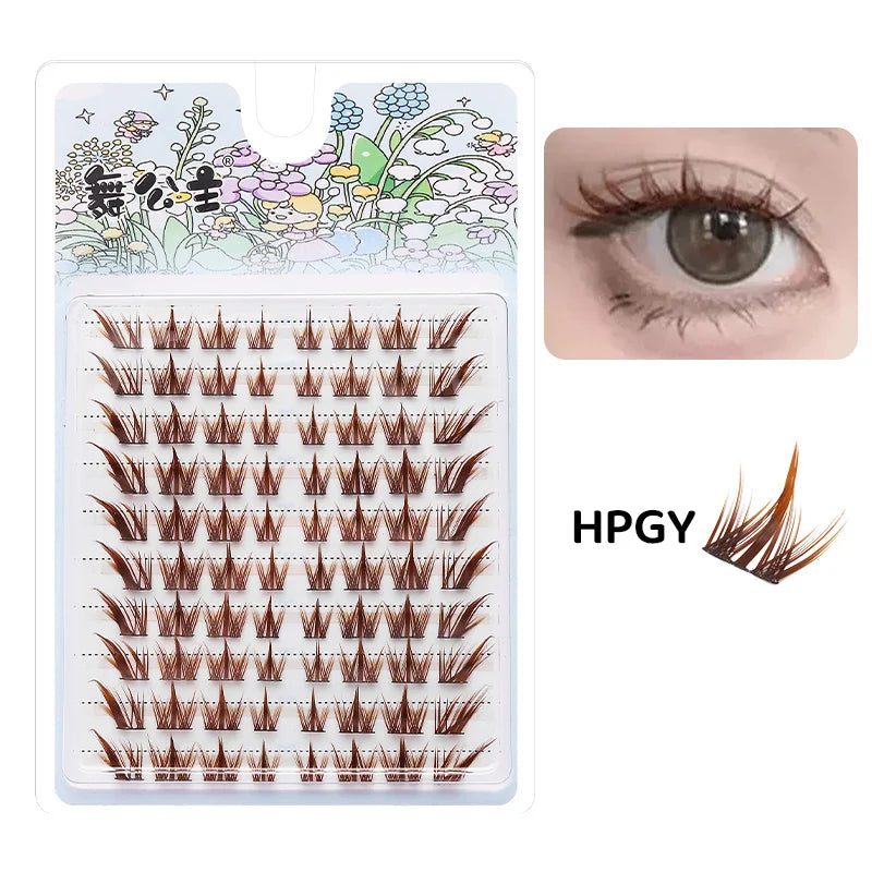 DINGSEN 10 rows Individual Eyelashes Wholesale 10-12mm Cluster Lashes Natural Anime False Kake Eyelashes Extension Makeup