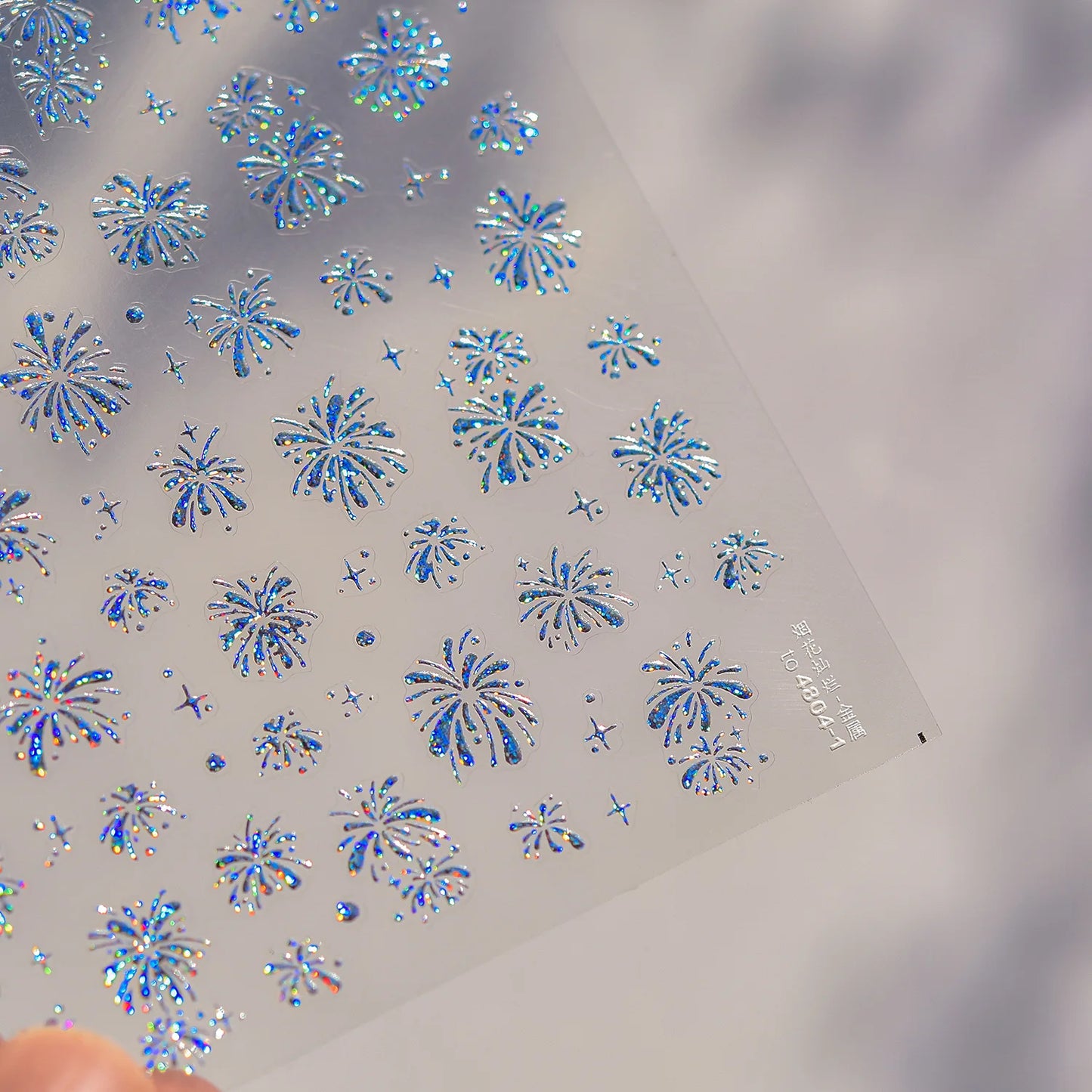 1 piece 5D color crystal star nail stickers high quality love shiny silver hollow smear rainbow flower jelly design nail sticker